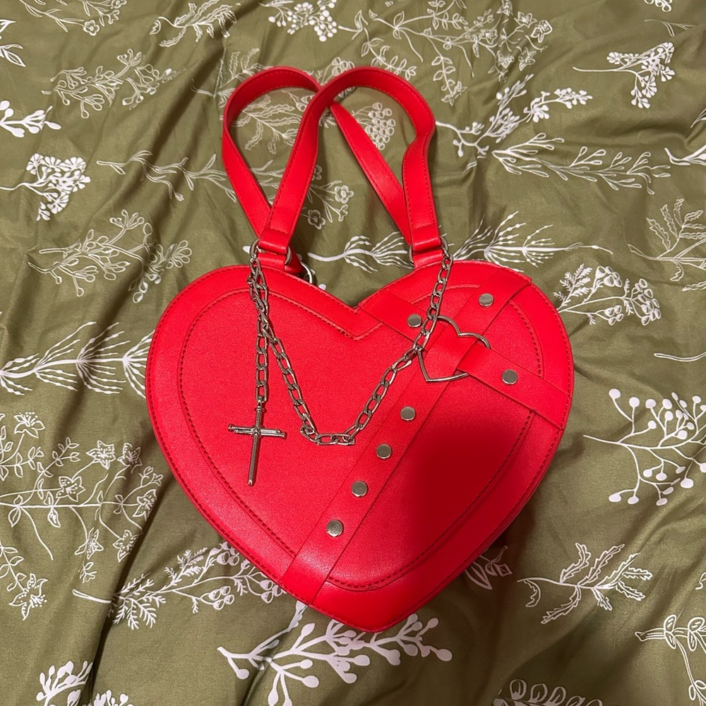 Red Heart-Shaped Purse